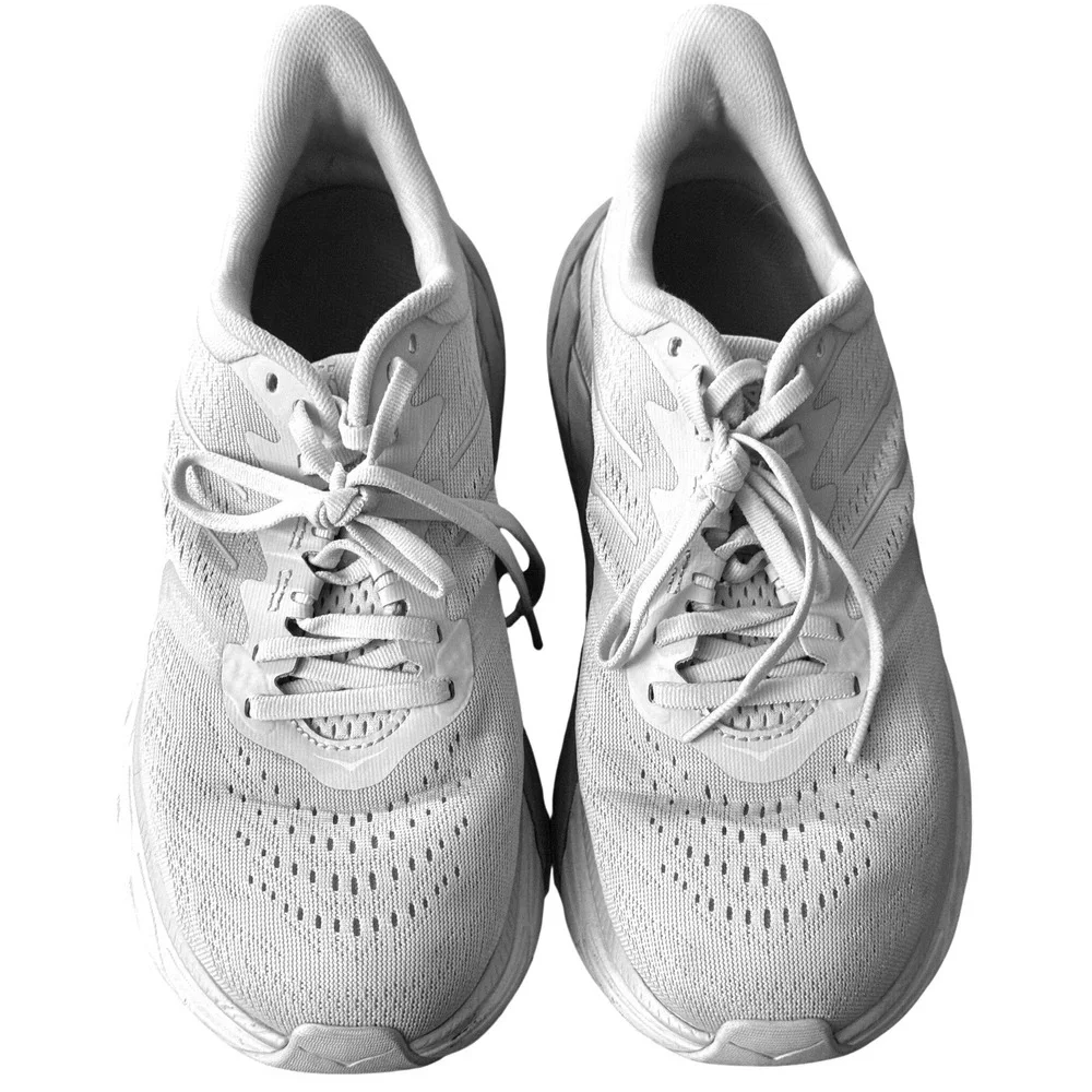 Hoka One One Women's Athletic Shoes in White and Gray